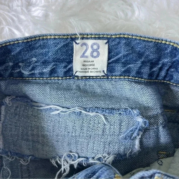 We The Free Free People High Rise Skinny Distressed Jeans Size 28 Size 6 - Picture 3 of 7